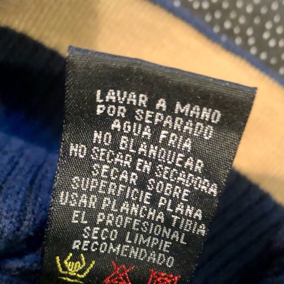 Kenneth Cole New York navy and camel zip up sweater XL. Not an over size fit. - Picture 6 of 6